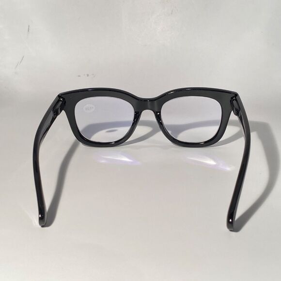 1560 Mona Reading Glasses 1.25 Black Readers Rounded Square Frame NWT - Picture 6 of 10